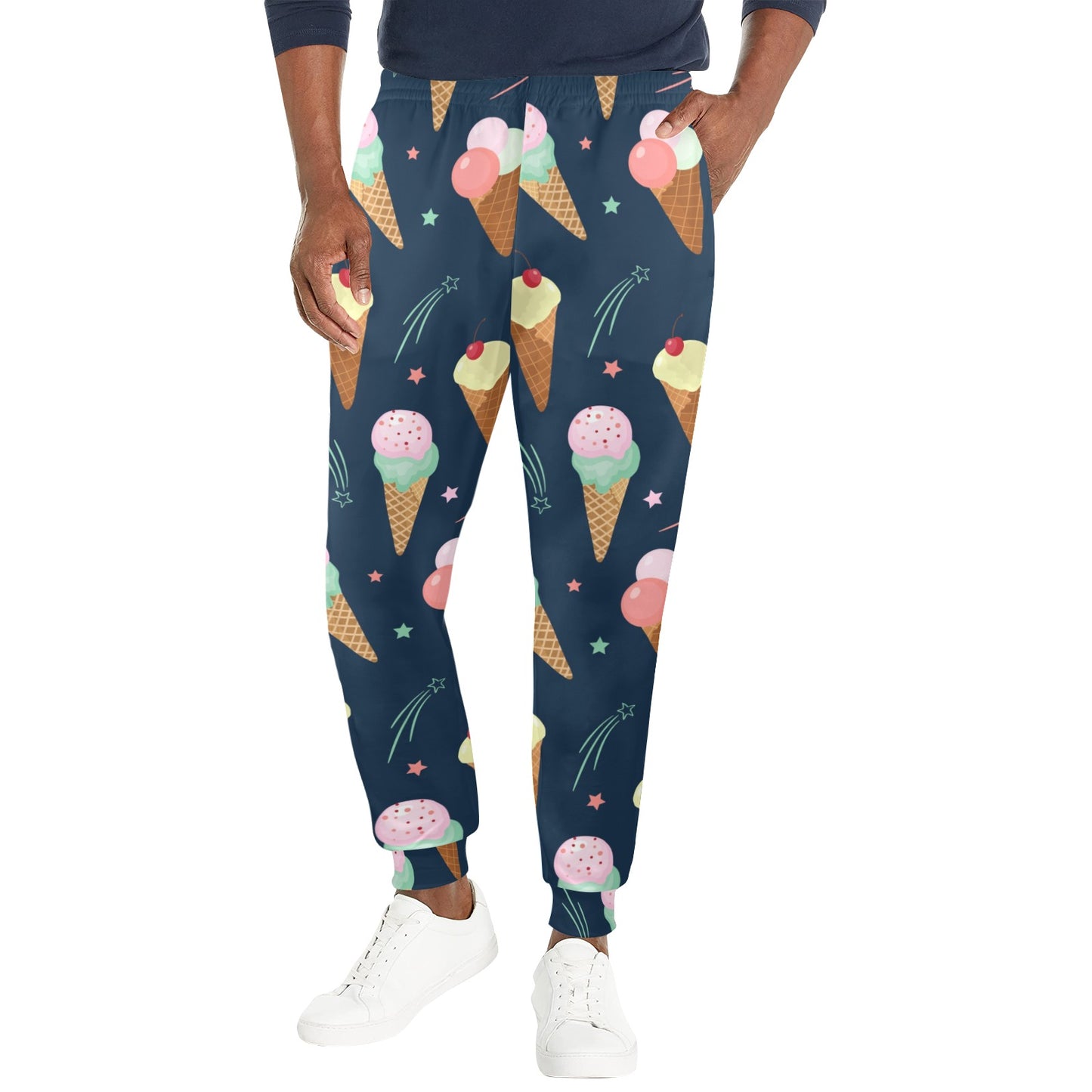Ice Cream Pattern Print Design 04 Men's Casual Track Pants