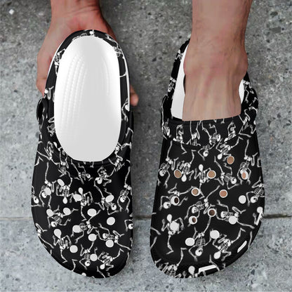Skeleton Style Print Unisex Clogs Shoes