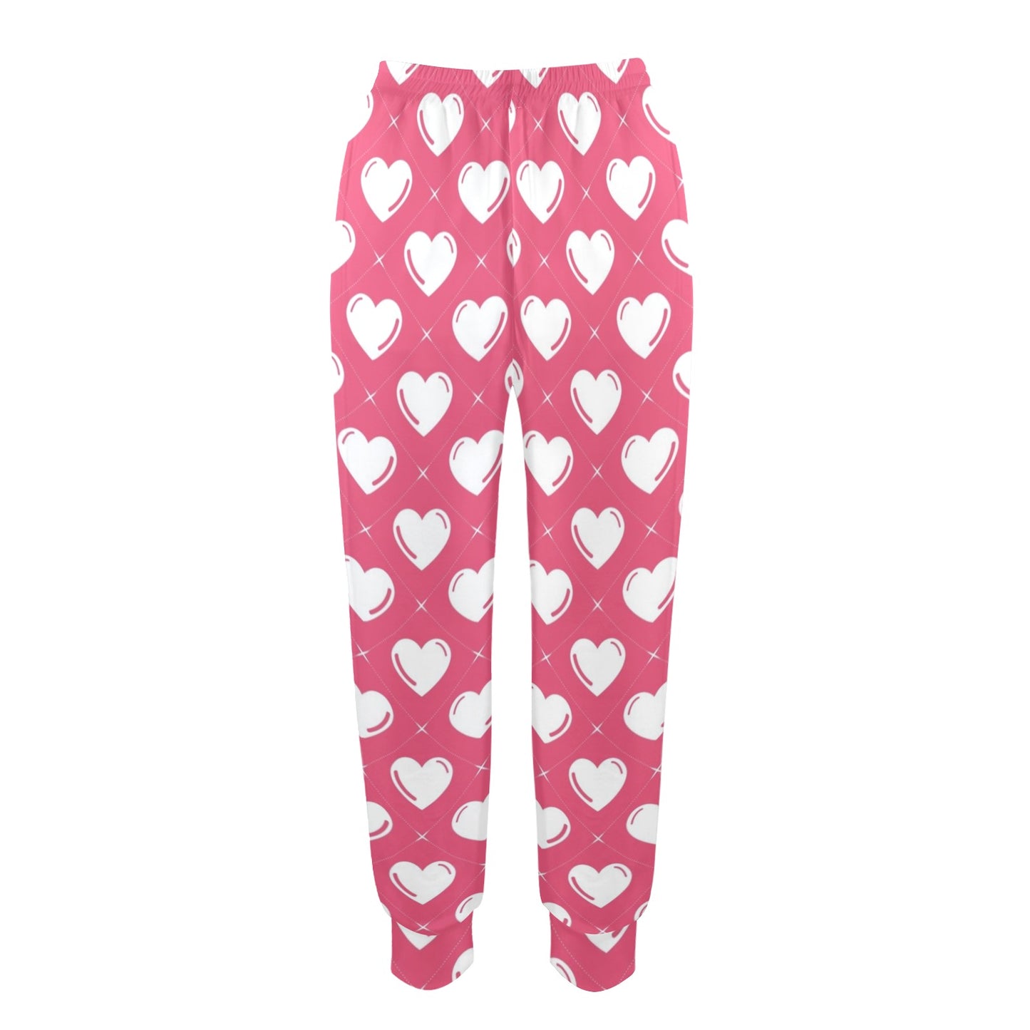 Heart Pattern Print Design HE07 Women's Casual Track Pants