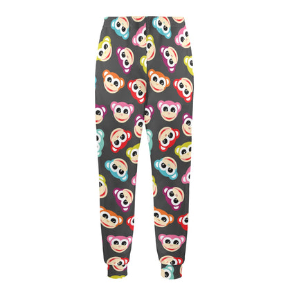 Monkey Head Design Themed Print Men's Casual Track Pants