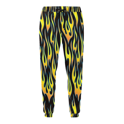 Flame Fire Yellow Pattern Men's Sweatpants