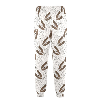Basset Hound Pattern Print Design 01 Men's Casual Track Pants