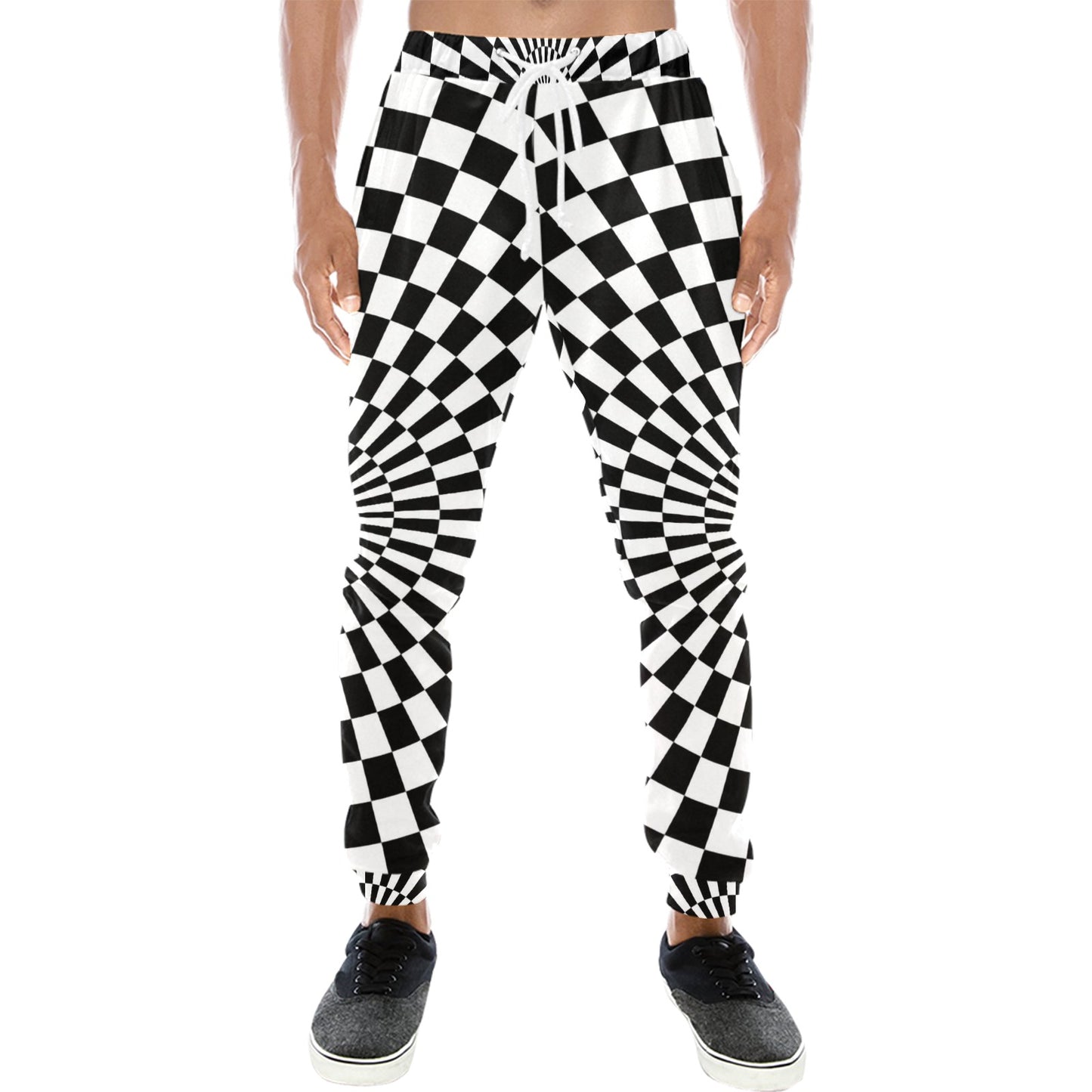 Checkered Flag Optical illusion Men's Sweatpants