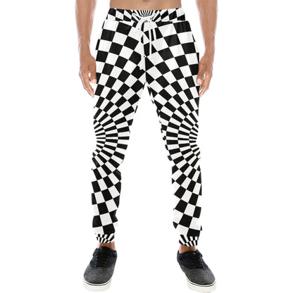 Checkered Flag Optical illusion Men's Sweatpants