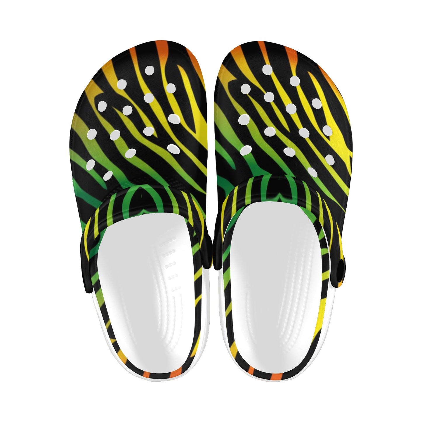 Rainbow Zebra Themed Print Unisex Clogs Shoes