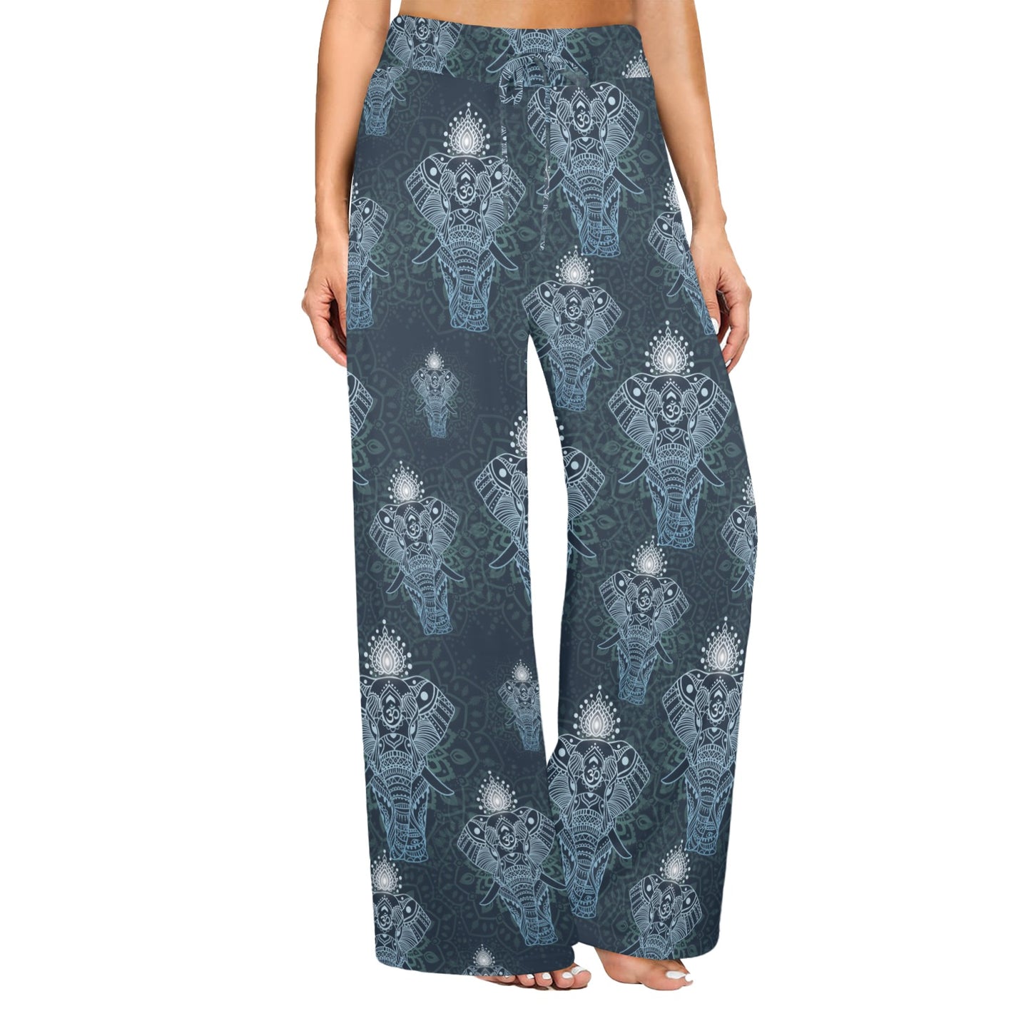 Elephant Mandala Women's Wide Leg Lounge Pants