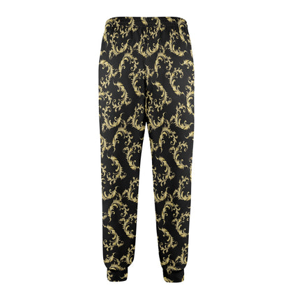 Baroque Golden Pattern Print Design 01 Men's Casual Track Pants