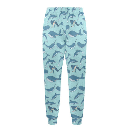 Narwhal Themed Print Men's Casual Track Pants