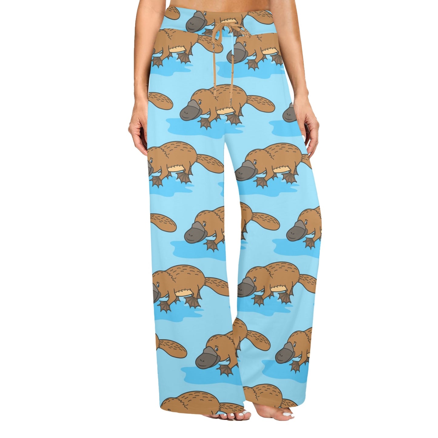 Platypus Pattern Print Design A02 Women's Wide Leg Lounge Pants