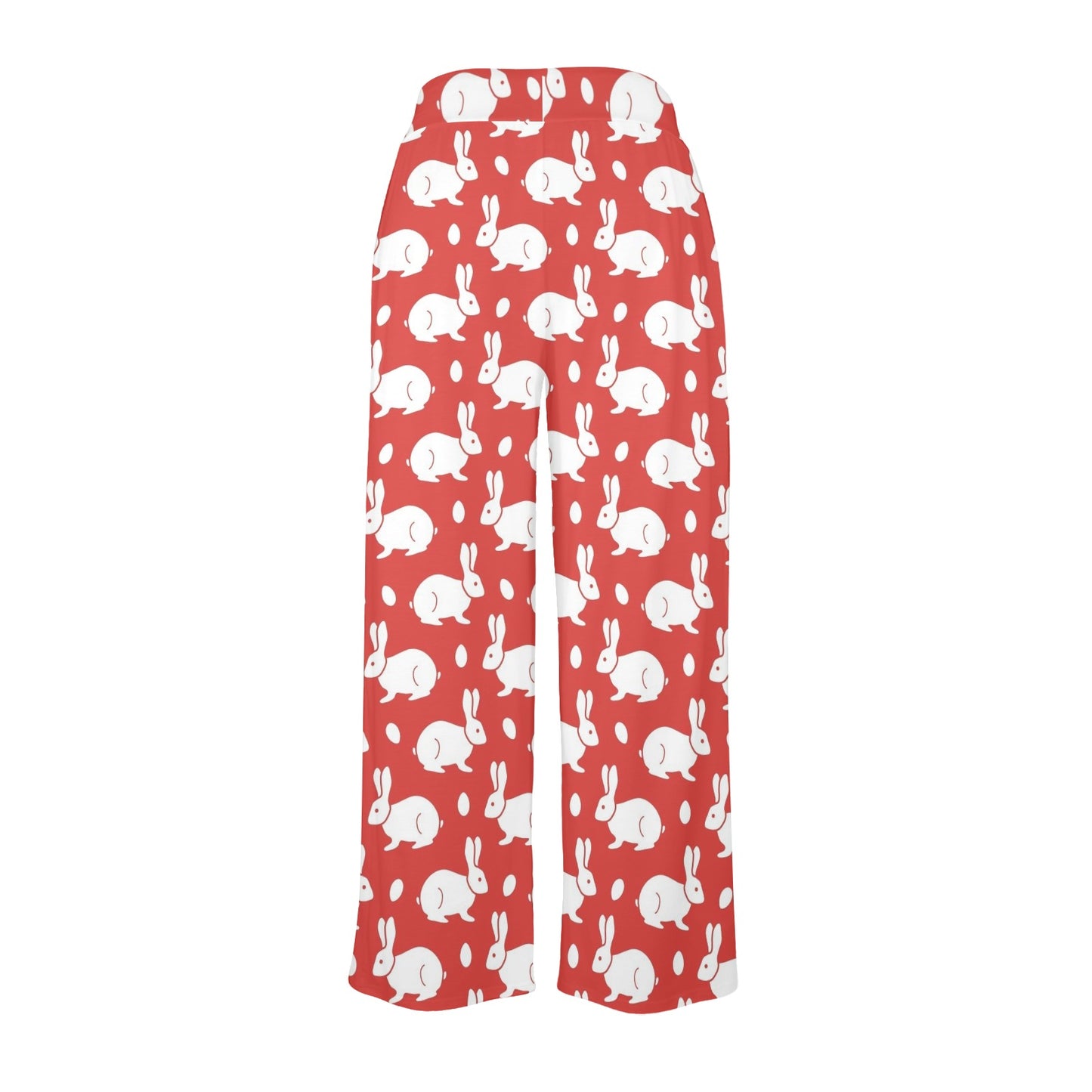 Rabbit Pattern Print Design RB017 Women's Wide Leg Lounge Pants