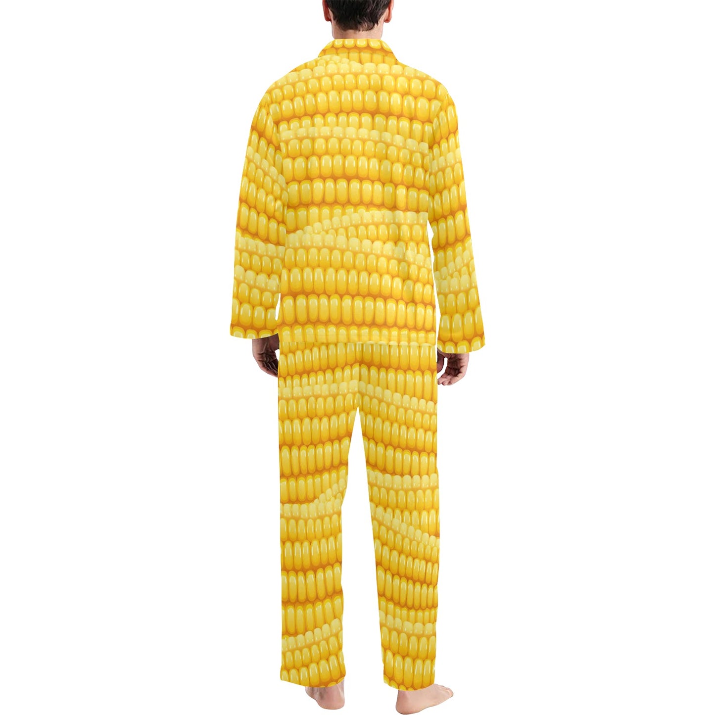Agricultural Corn cob Pattern Men's Long Pajama Set