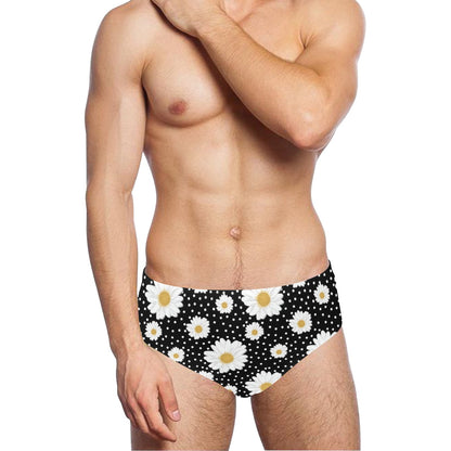 Daisy Pattern Print Design DS02 Men's Swimming Briefs