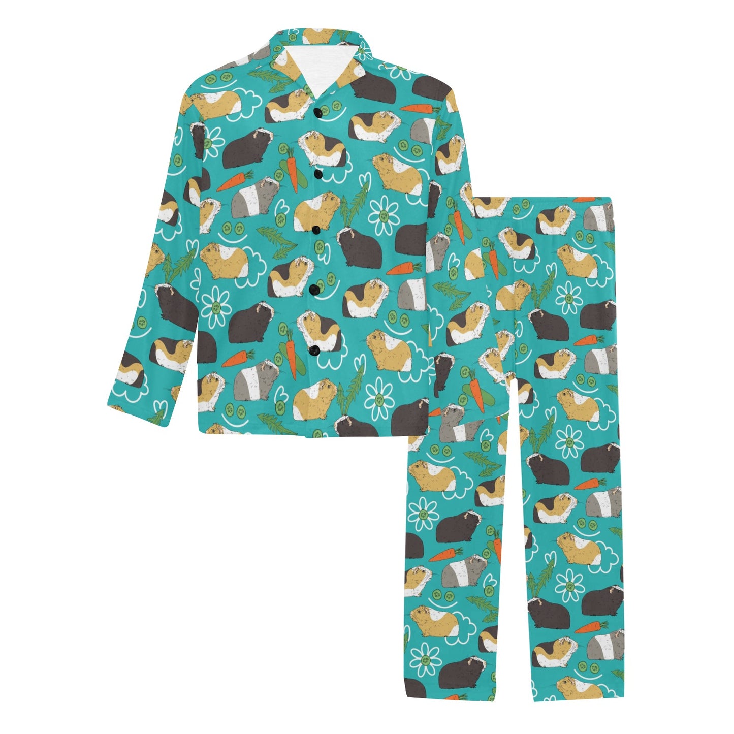 Guinea Pig Print Design LKS402 Men's Long Pajama Set