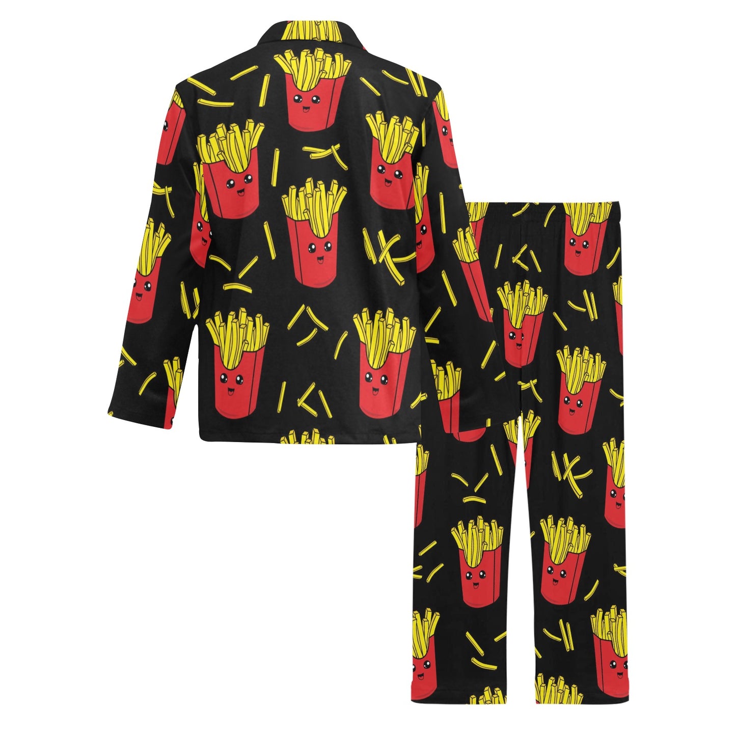 French Fried Pattern Print Design 03 Men's Long Pajama Set