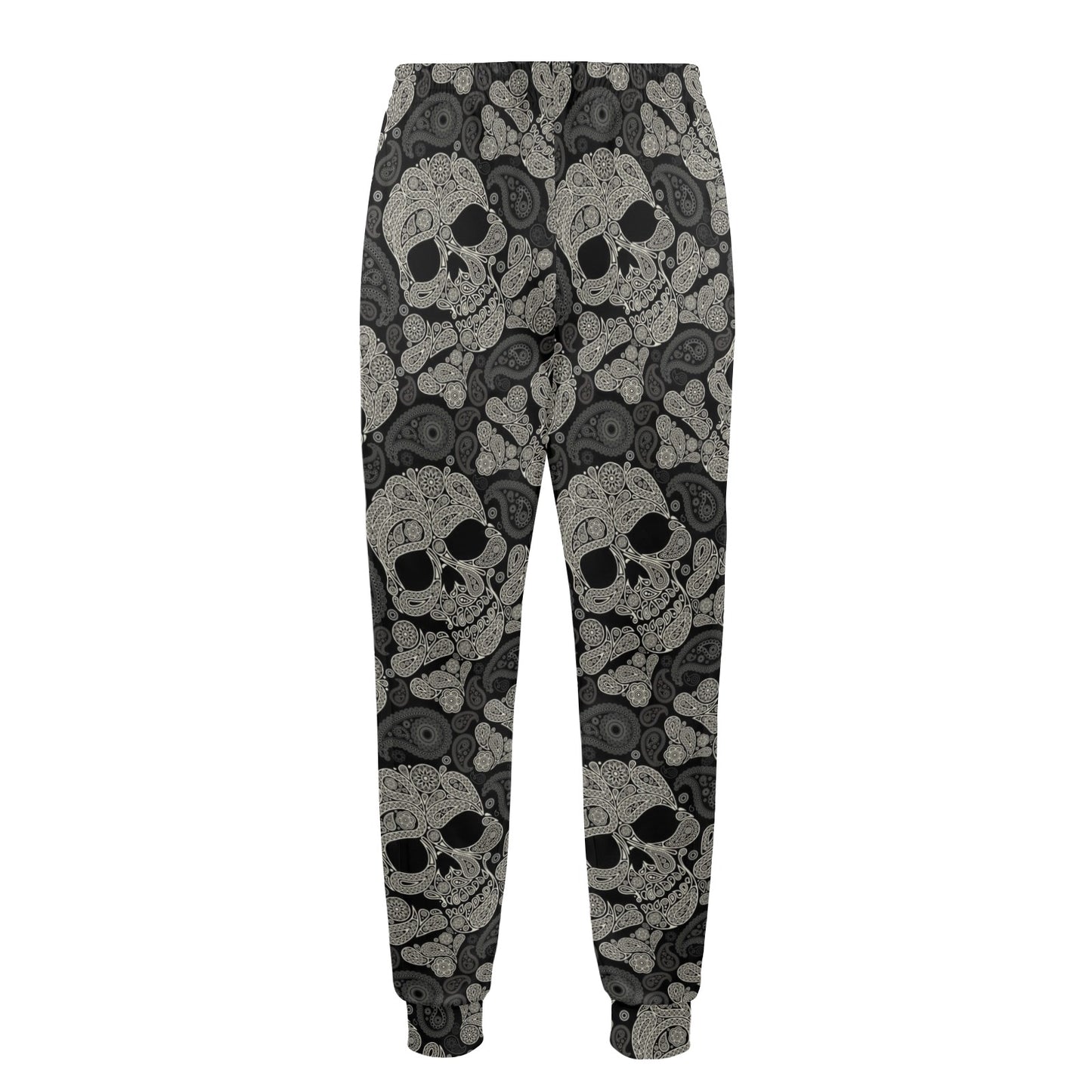 Paisley Skull Pattern Print Design A01 Men's Casual Track Pants