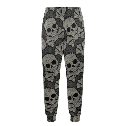 Paisley Skull Pattern Print Design A01 Men's Casual Track Pants
