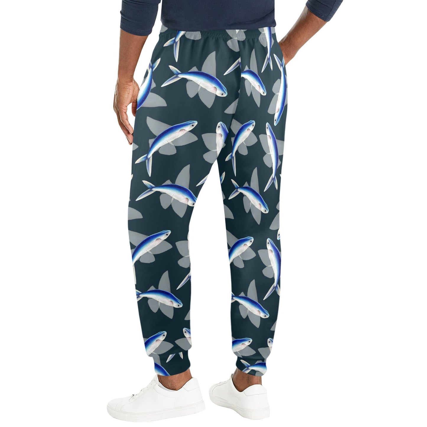 Flying Fish Pattern Print Design 04 Men's Casual Track Pants