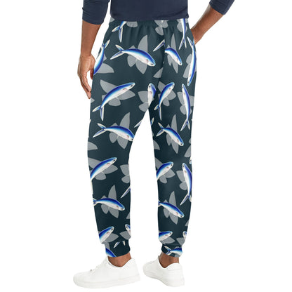 Flying Fish Pattern Print Design 04 Men's Casual Track Pants
