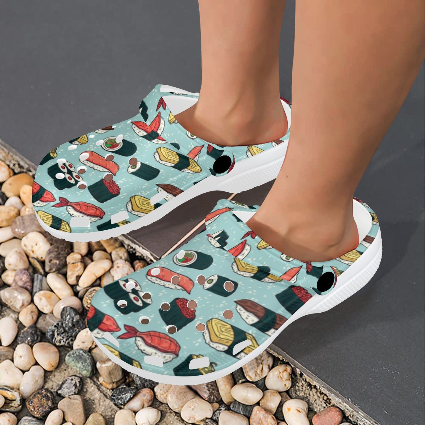 Sushi Pattern Design Unisex Clogs Shoes