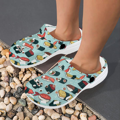 Sushi Pattern Design Unisex Clogs Shoes