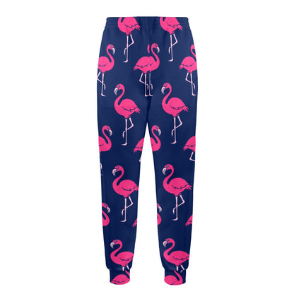 Pink Flamingo Pattern Men's Casual Track Pants