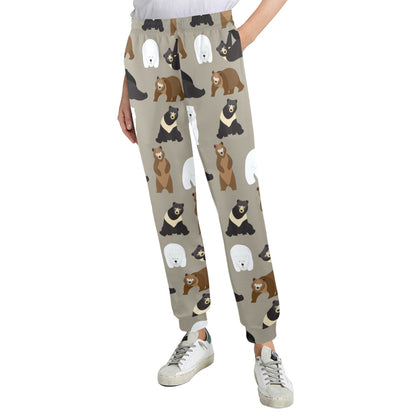 Bear Pattern Print Design BE03 Women's Casual Track Pants