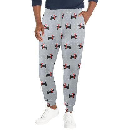 Scottish Christmas Themed Terriers Print Design LKS3018 Men's Casual Track Pants