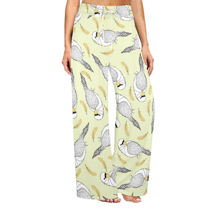 Parakeet Pattern Print Design A03 Women's Wide Leg Lounge Pants