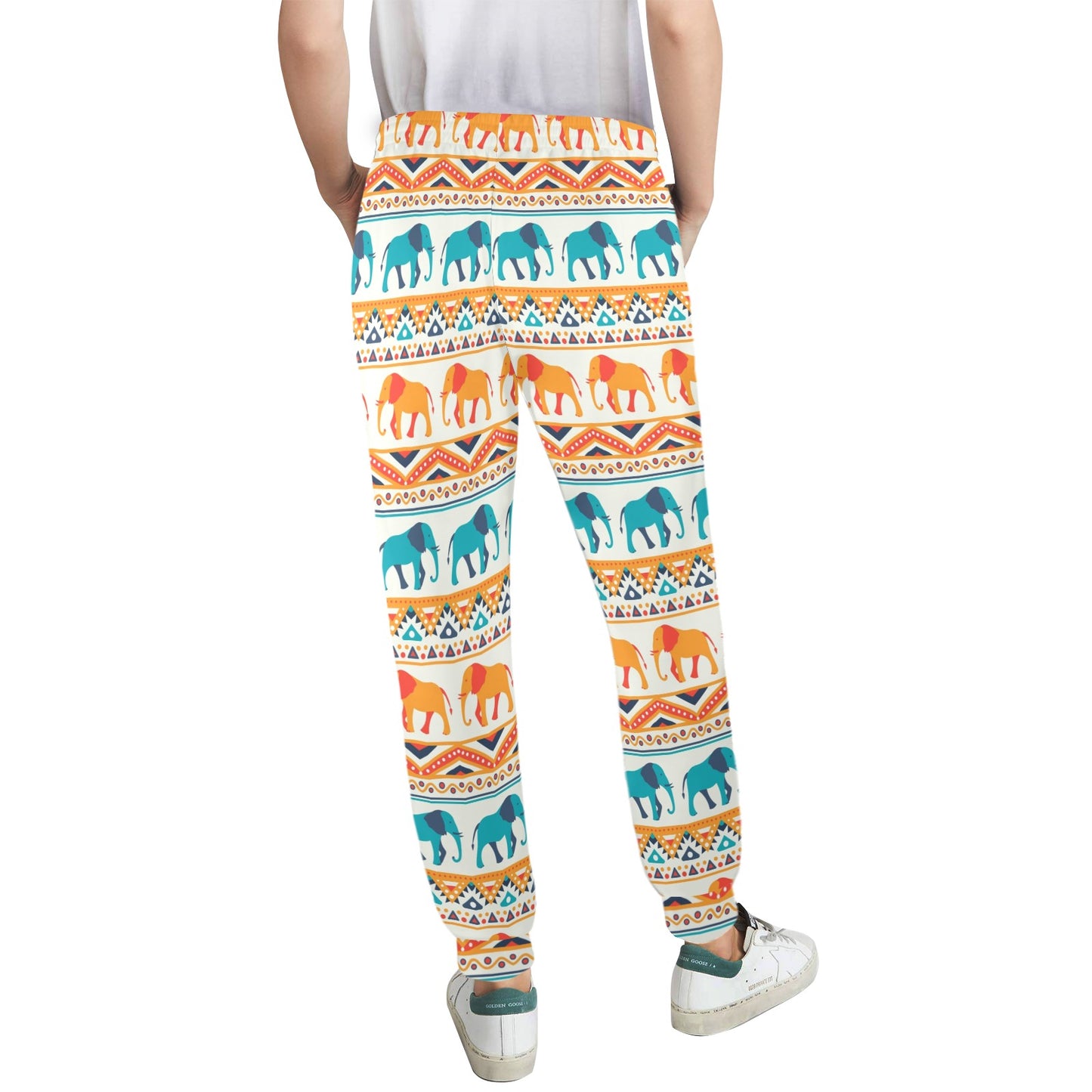 Elephant Aztec Ethnic Print Pattern Women's Casual Track Pants