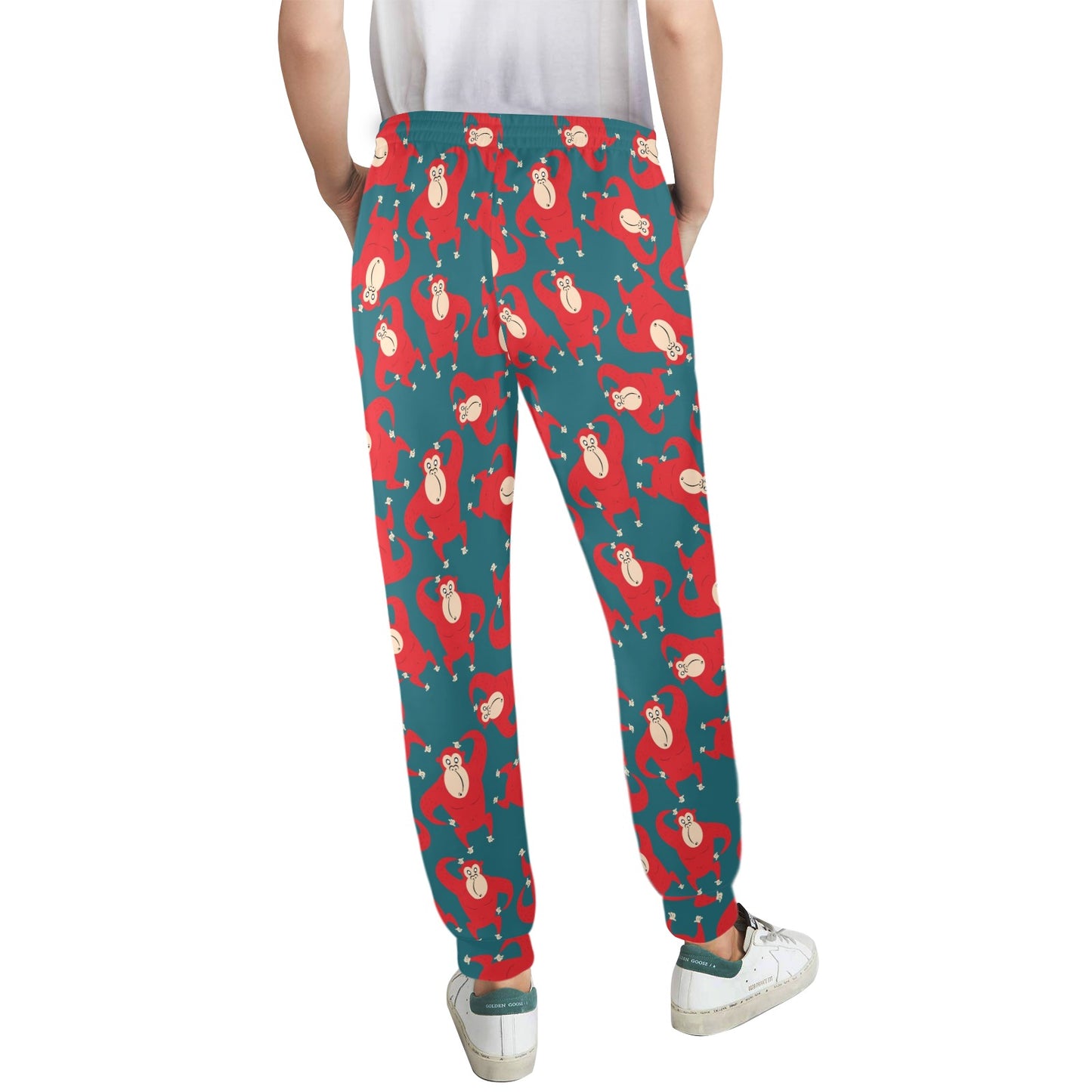 Chimpanzee Pattern Print Design 04 Women's Casual Track Pants