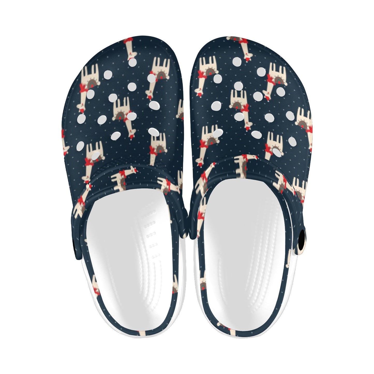 Llama with Polka Dot Themed Print Unisex Clogs Shoes