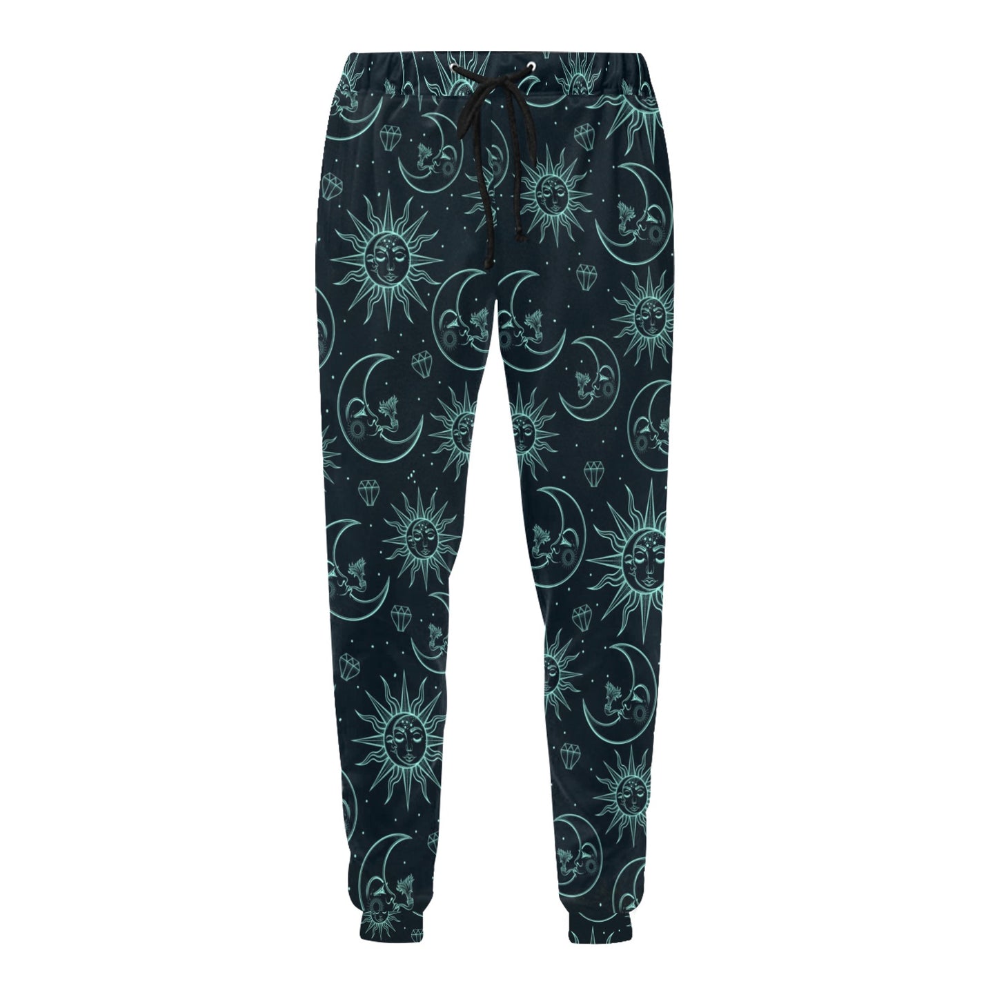 Sun Moon Magic Design Themed Print Men's Sweatpants