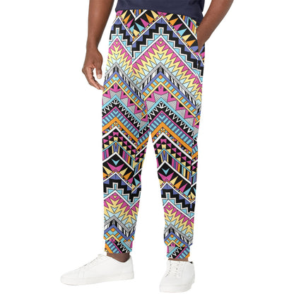 Multicolor zigzag Tribal Aztec Men's Casual Track Pants