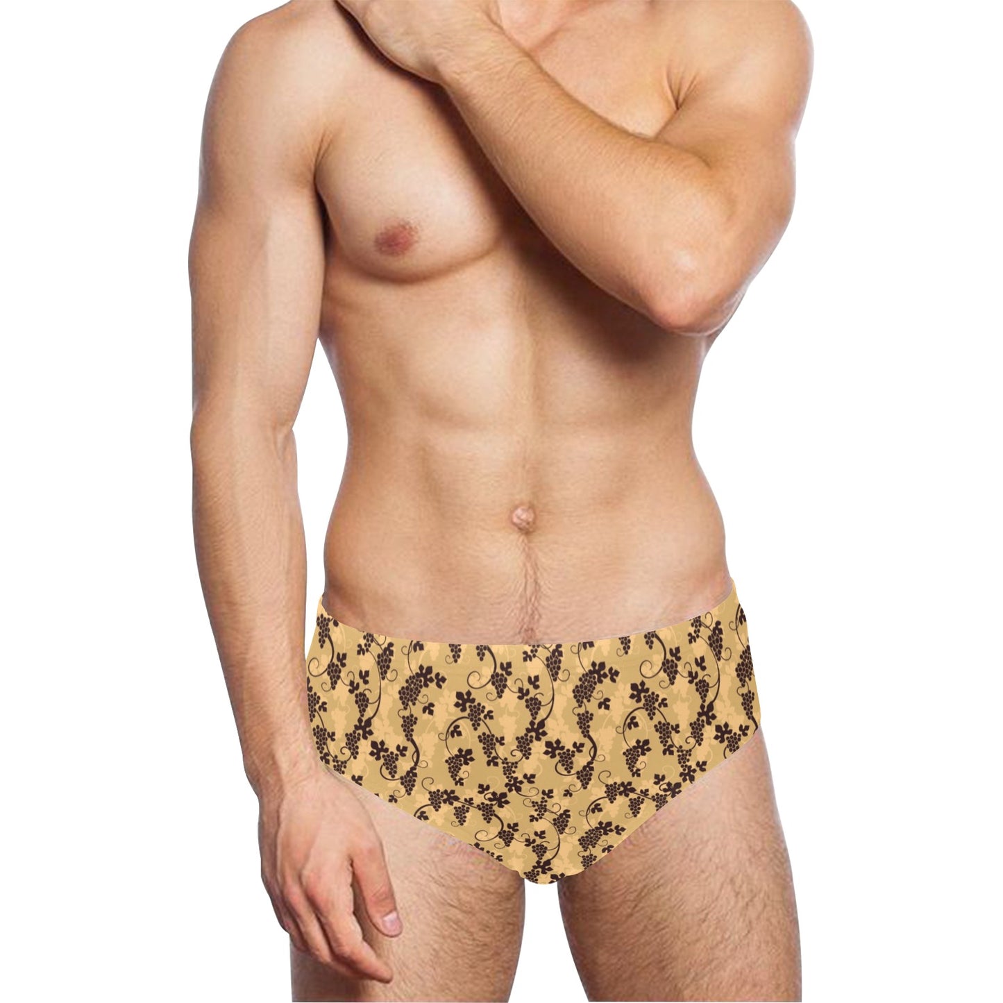 Wine Grape Design Print Men's Swimming Briefs
