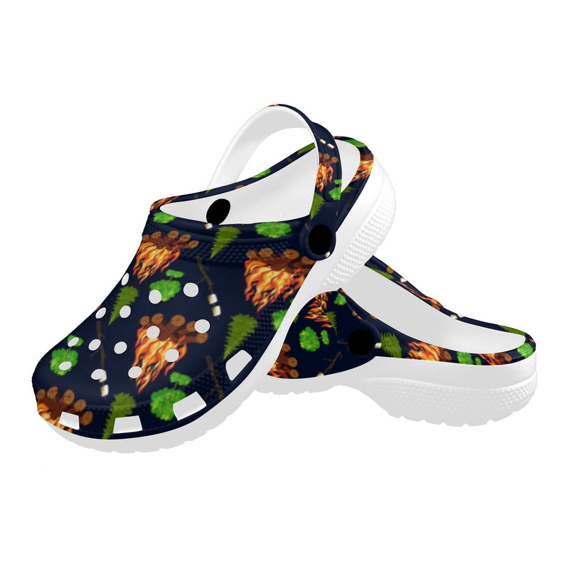 Camfire marshmallow Camping Design Print Unisex Clogs Shoes