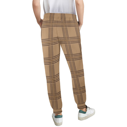 Houndstooth Brown Pattern Print Design 04 Women's Casual Track Pants