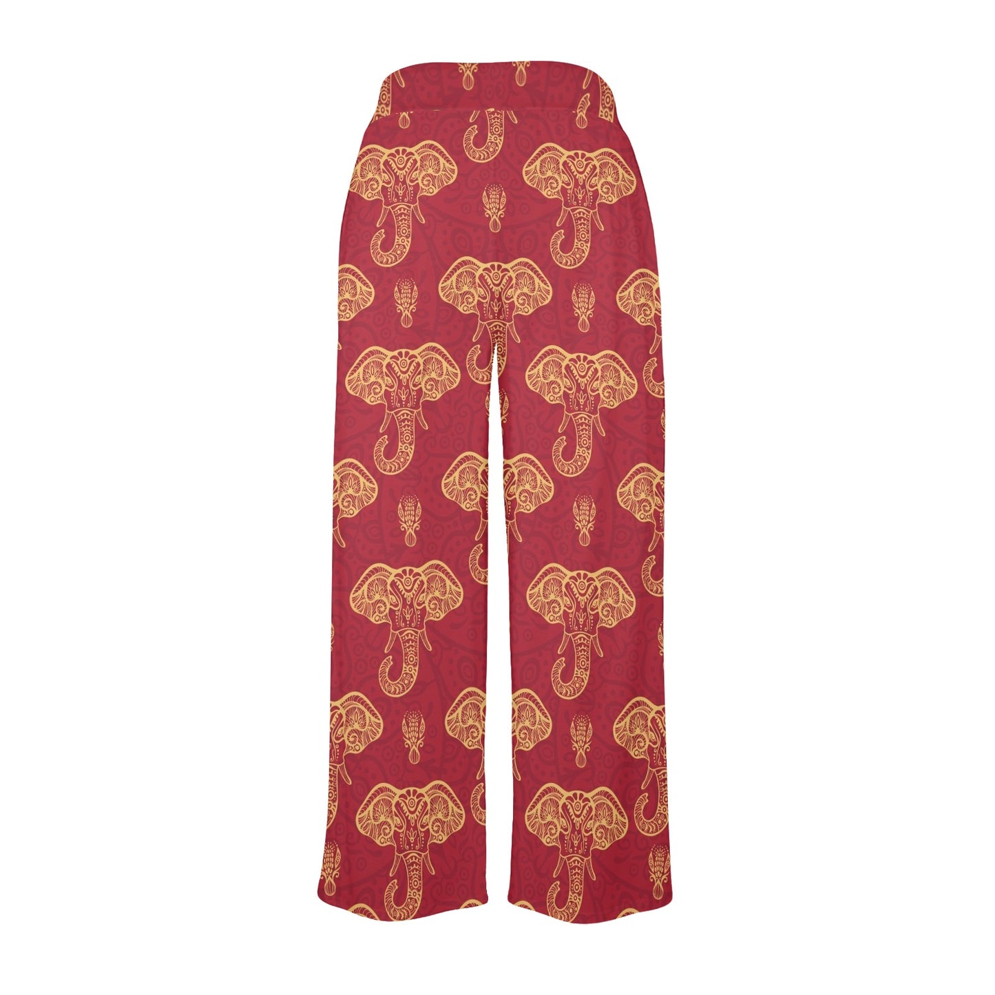 elephant boho style Design Print Pattern JJ0190 Women's Wide Leg Lounge Pants