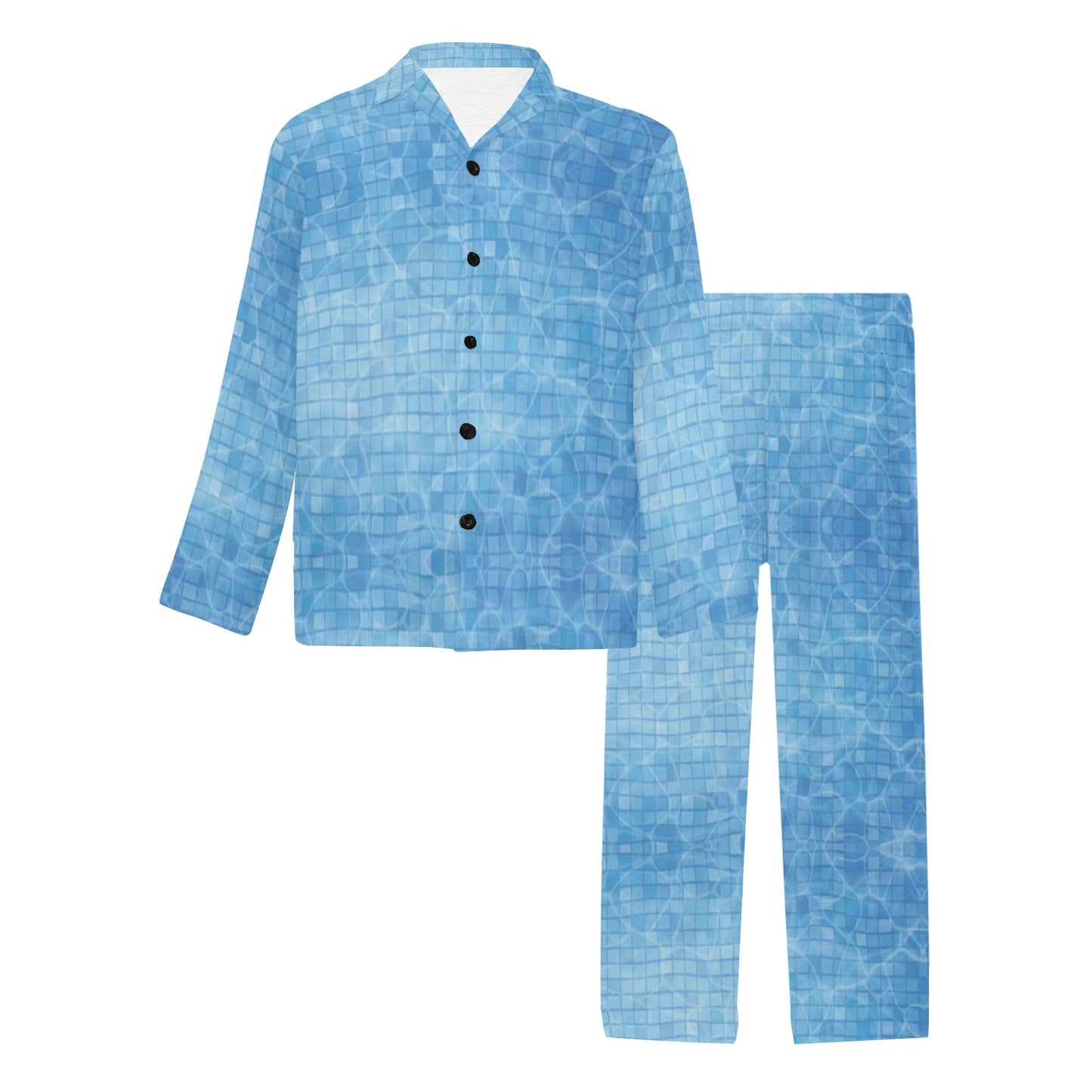 Swimming Pool Print Design LKS302 Men's Long Pajama Set