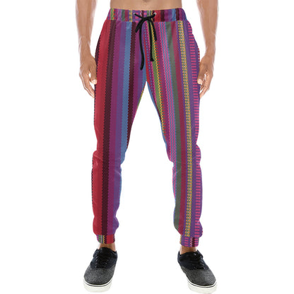 Serape Stripe Print Men's Sweatpants