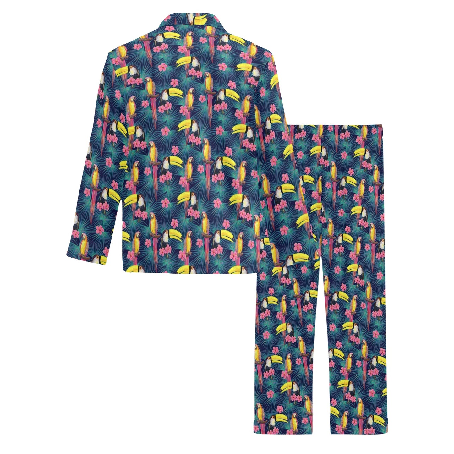 Toucan Parrot Design Men's Long Pajama Set
