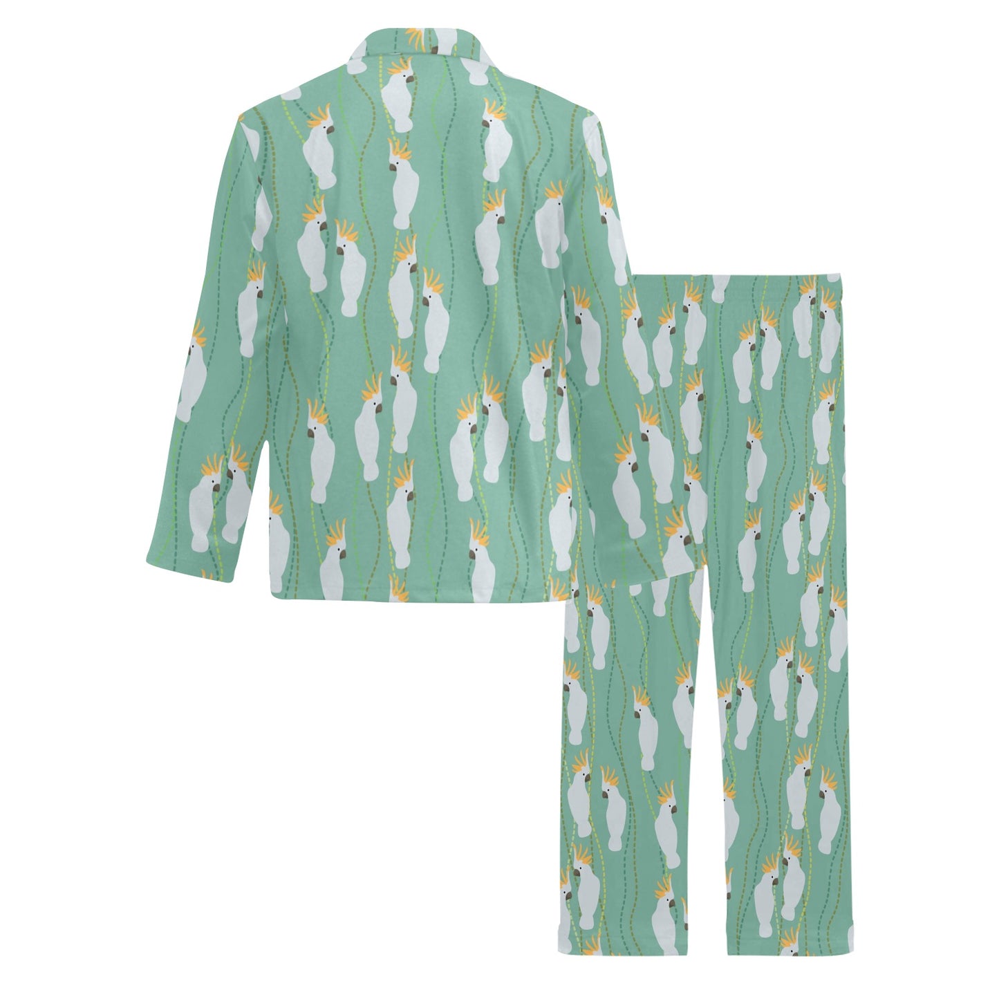 Cockatoo Pattern Print Design 01 Men's Long Pajama Set