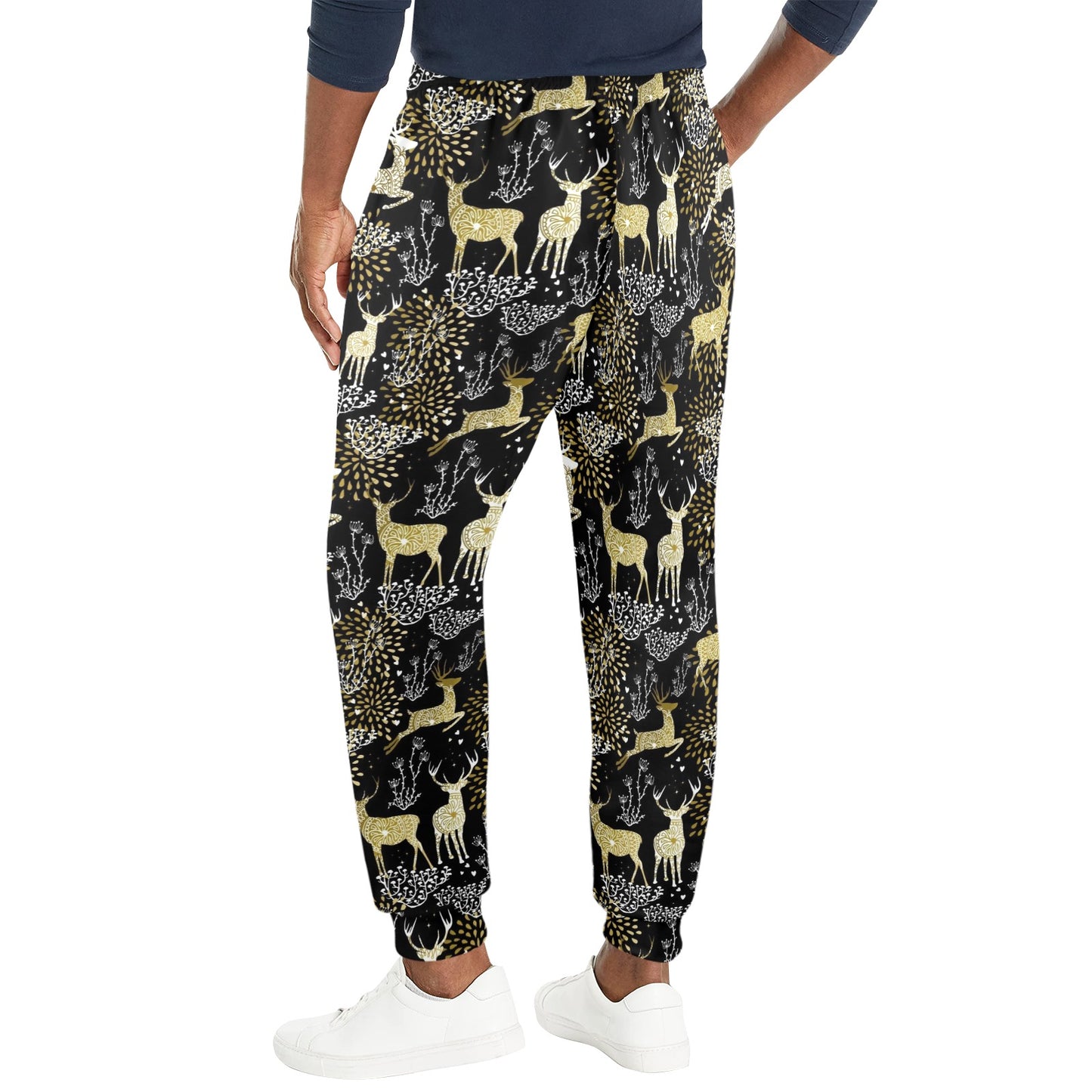 Deer Design Print Pattern JJ069 Men's Casual Track Pants