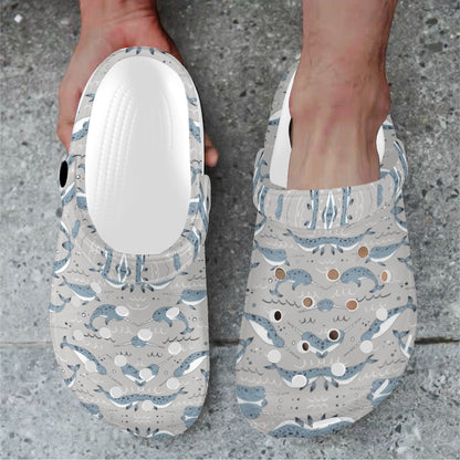 Narwhal Pattern Print Unisex Clogs Shoes