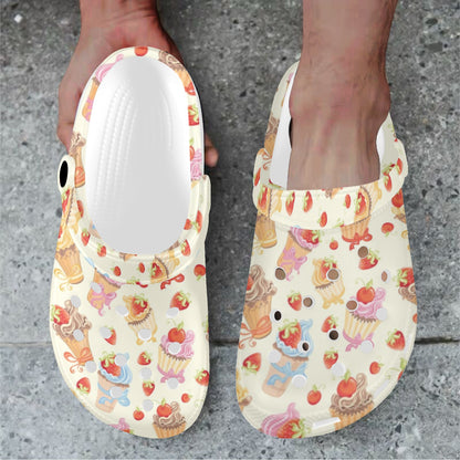 Cupcakes Strawberry Cherry Print Unisex Clogs Shoes