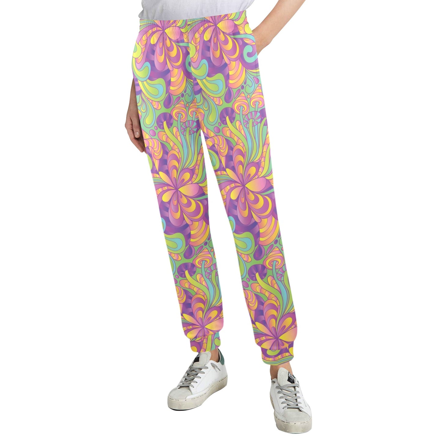 Psychedelic Mushroom Pattern Print Design A05 Women's Casual Track Pants