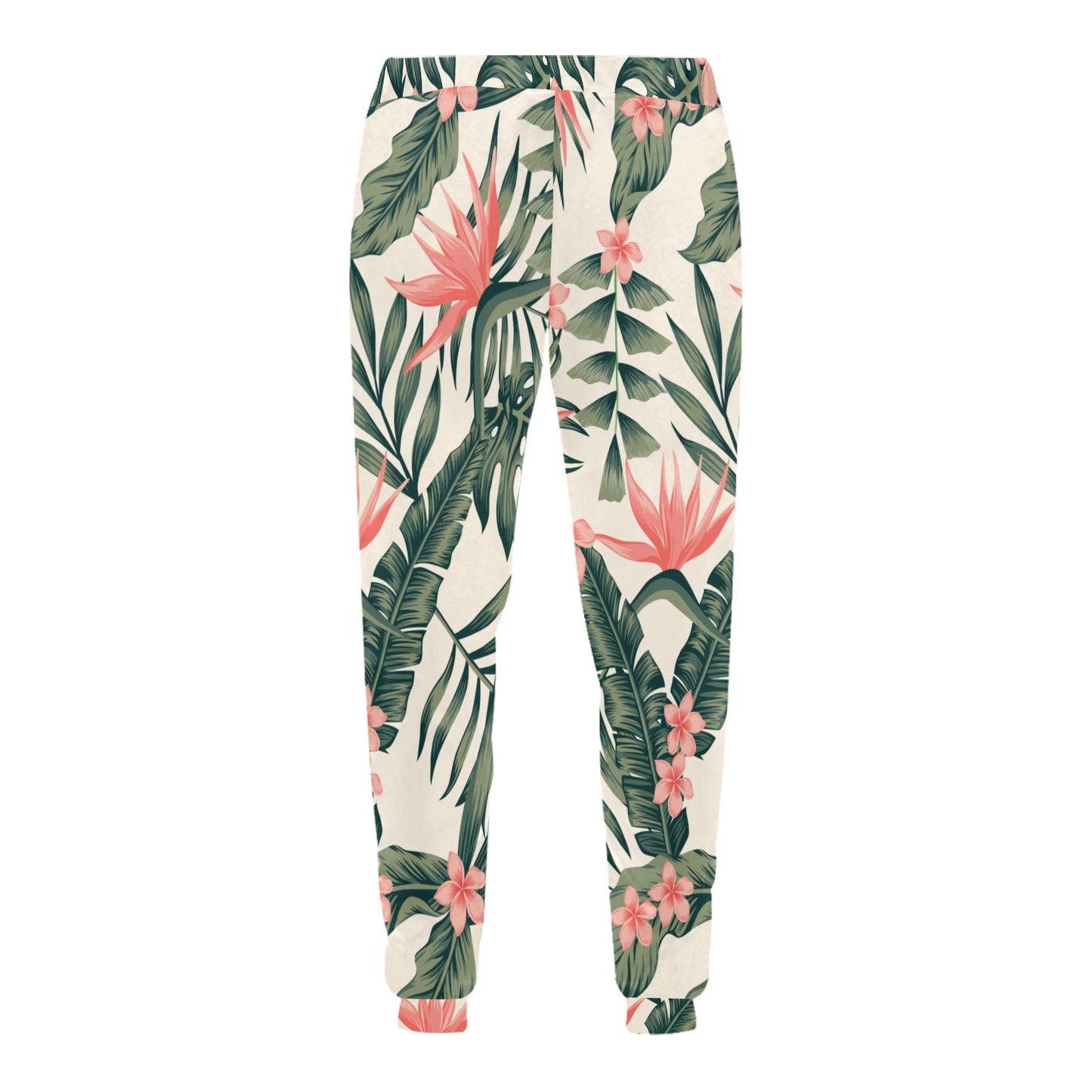 Tropical Flower Palm Leaves Men's Sweatpants