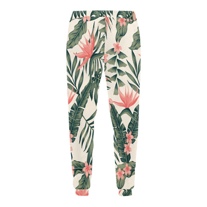 Tropical Flower Palm Leaves Men's Sweatpants