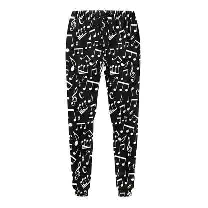 Music Note Black white Themed Print Men's Sweatpants