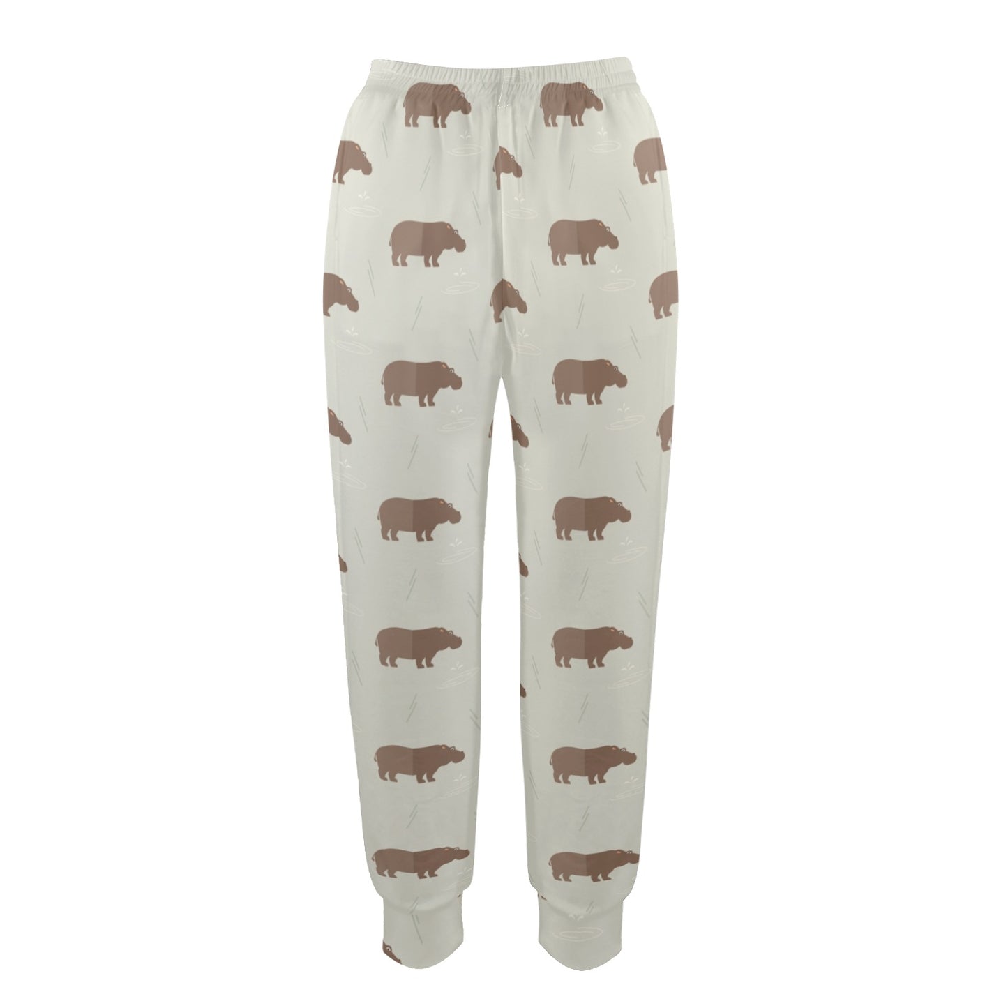 Hippo Design Print Pattern JJ0349 Women's Casual Track Pants