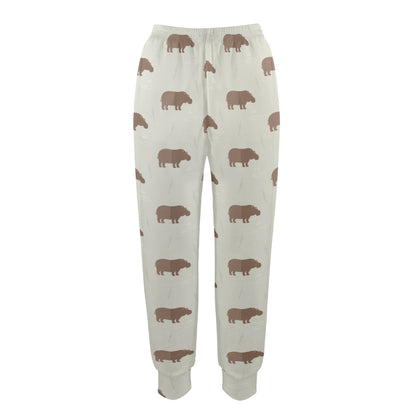Hippo Design Print Pattern JJ0349 Women's Casual Track Pants
